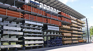 cantilever racking systems for the storage of building material