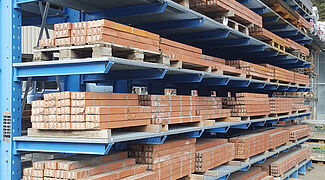 cantilever racking systems for the storage of building material