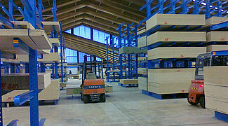 cantilever racking for the storage of chipboards